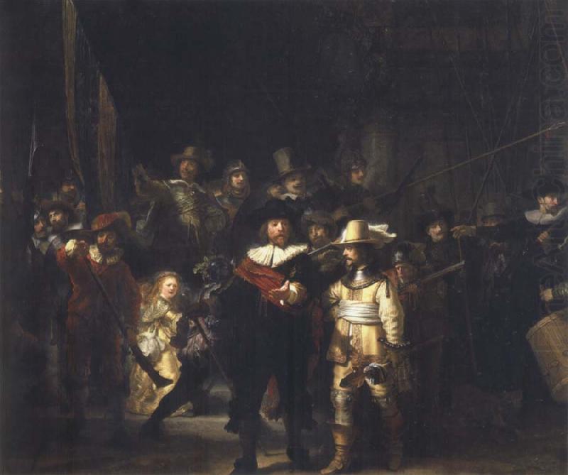 REMBRANDT Harmenszoon van Rijn The Militia Company of Frans Banning Cocq,Known as The Night Watch oil painting picture